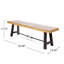 Banc de salle à manger d'extérieur sans dossier en fer et bois d'acacia l 63 po x P 14,5 po x H 17,75 po Christopher Knight Home