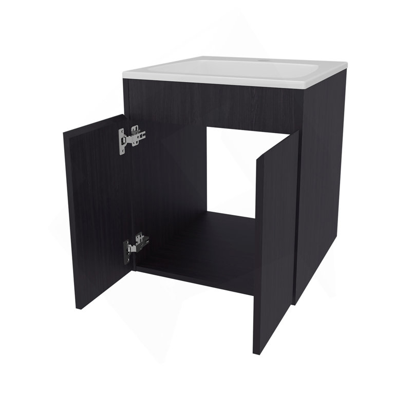 Meuble-lavabo avec deux portes Shoshoni, wengé, Wengé
