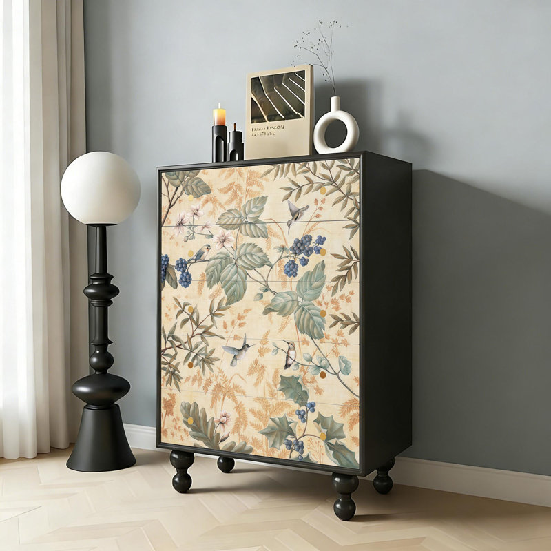 Ceridwen Solid Wood 5 - Drawer Accent Chest