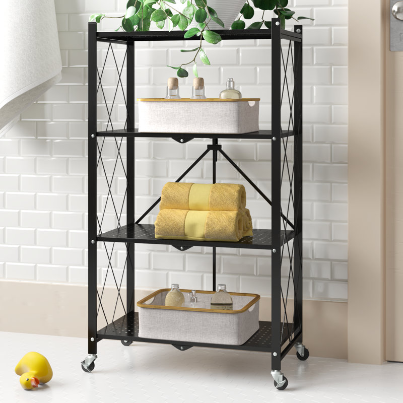 Auten 27.95'' W Steel Shelving Unit with Wheels