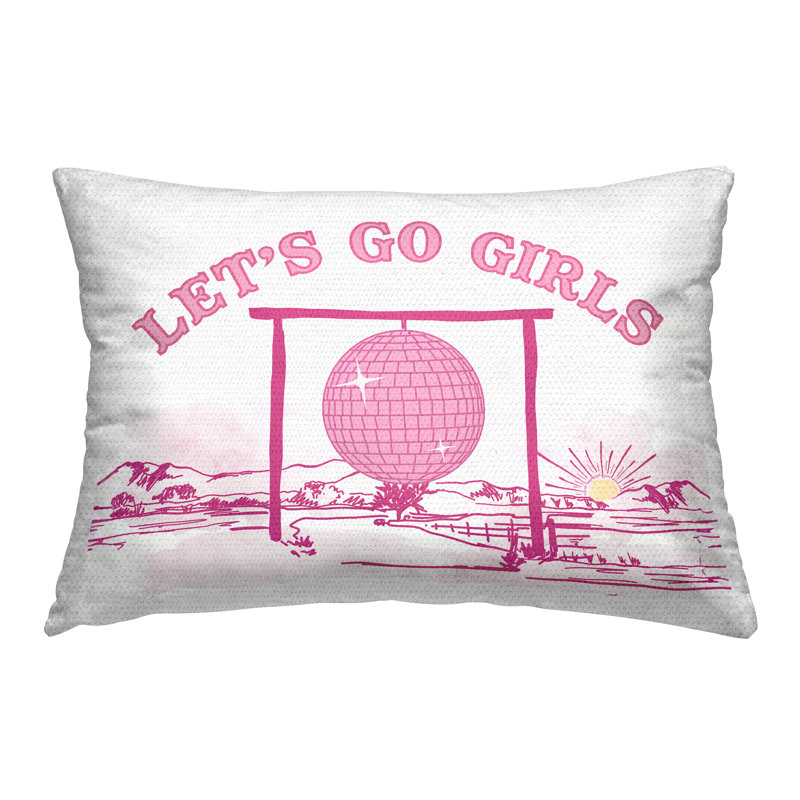 Coussin d'extérieur imprimé Go Girls Western Disco par Daniela Santiago