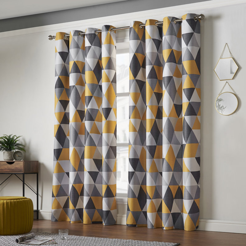Sandefjord Room Darkening Curtain Pair, Charcoal, Width 168 x Drop 183 cm