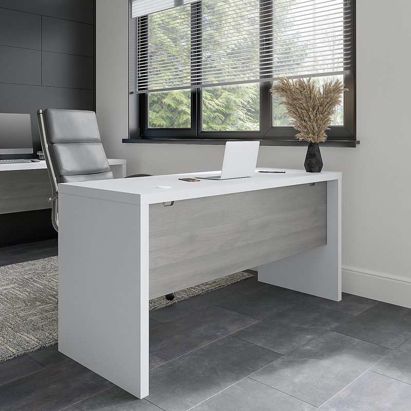 Echo Desk, Pure White /Modern Gray, 30" H x 60" W x 23.54" D