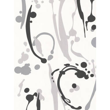 Painted Black & White Cow Print Wallpaper