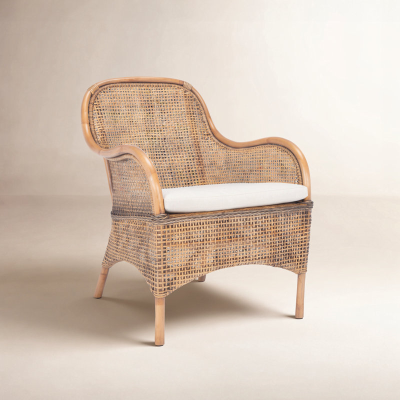 Sparrow Upholstered Armchair, Dark Natural/White