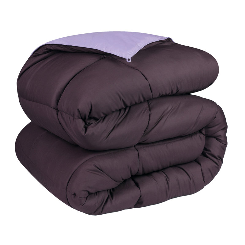 Insert de couette en duvet synthétique réversible Blue Nile Mills, Édredon double, Prune / Lilas