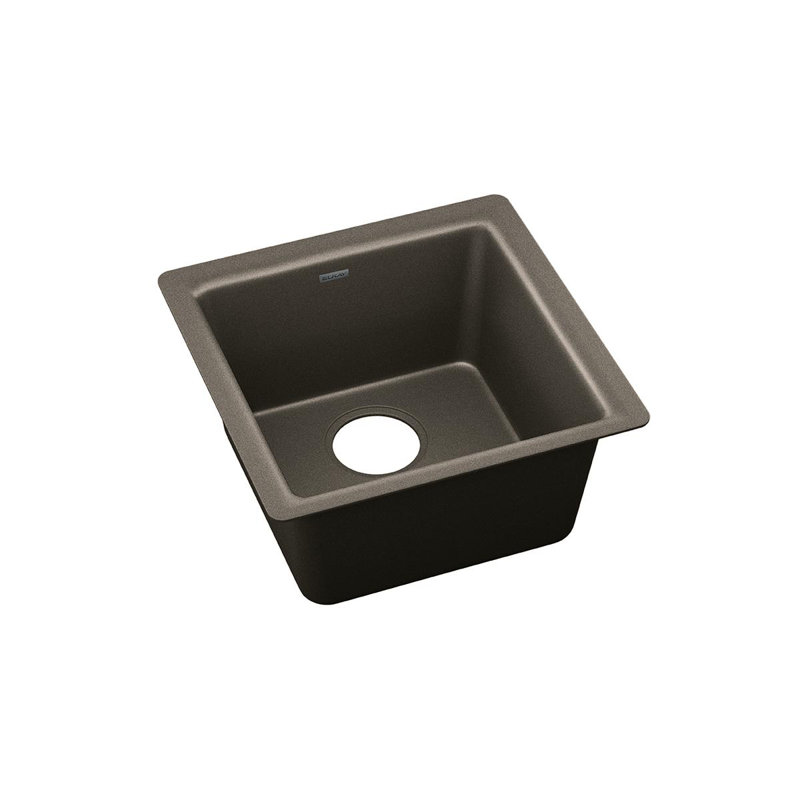 Quartz Luxe 16" L x 16" W Dual Mount Bar Sink, Chestnut