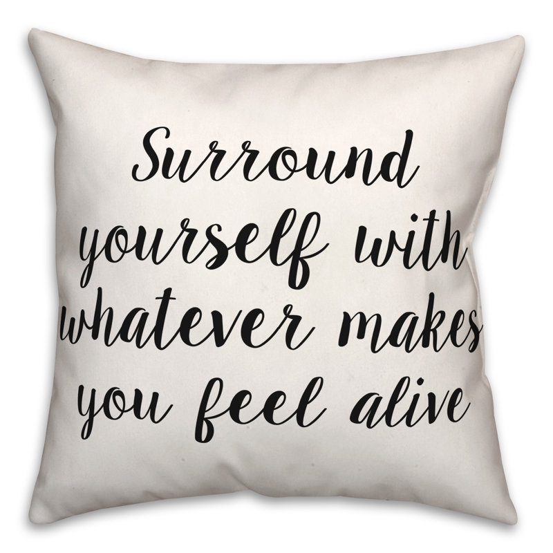 Coussin décoratif noir et blanc Typographie