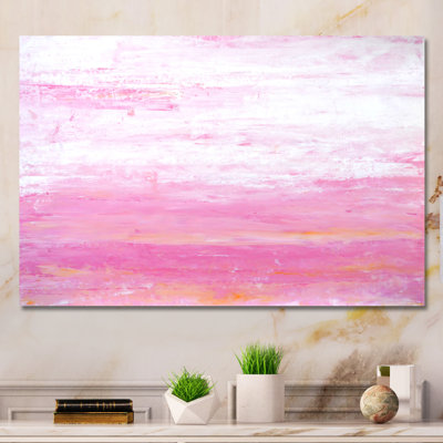«Pink and Orange Abstract Art II», reproduction d'art sur toile