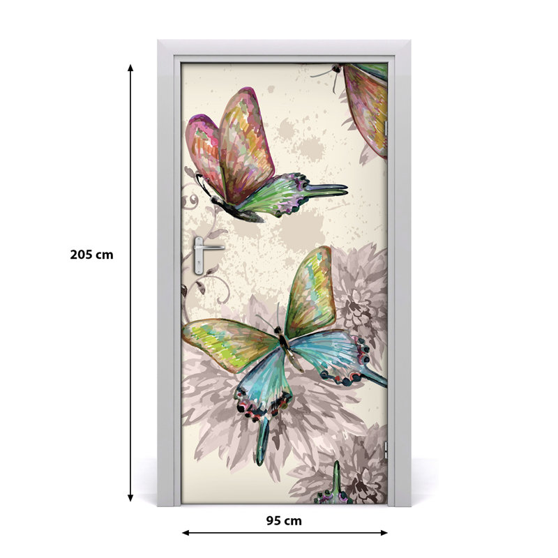 Colorful Butterflies Door Decal