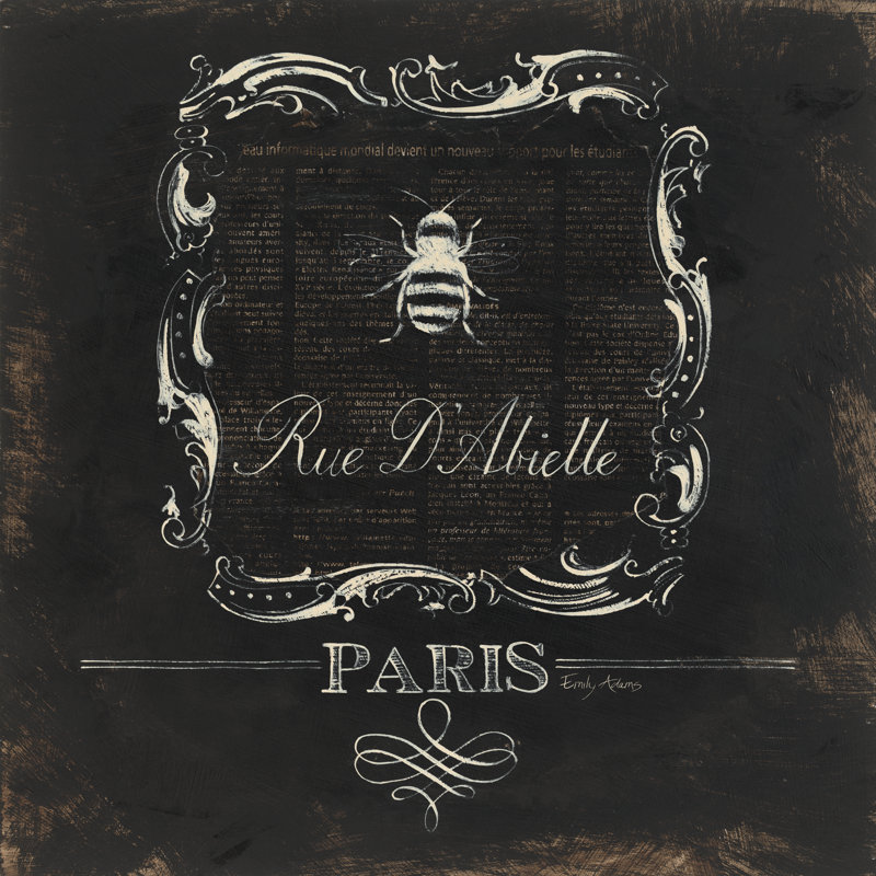 Paris Bees IV by Emily Adams - Wrapped Canvas Print, 91cm H x 91cm W x 3.8cm D