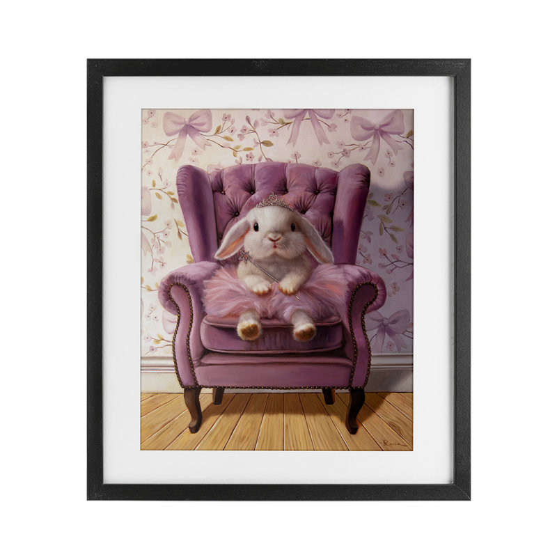 «Pink Princess Tutu Bunny», reproduction sous verre encadrée, design par Lucia Heffernan, H 16 po x l 13 po