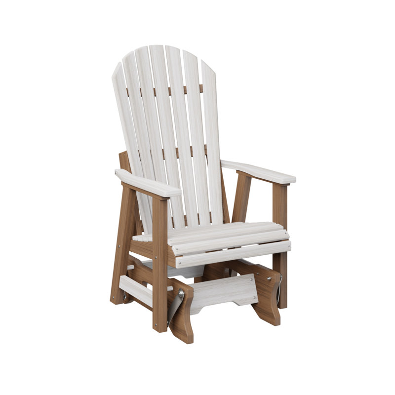 Comfo Back Outdoor Glider, Seashell Top/Antique Mahogany Base