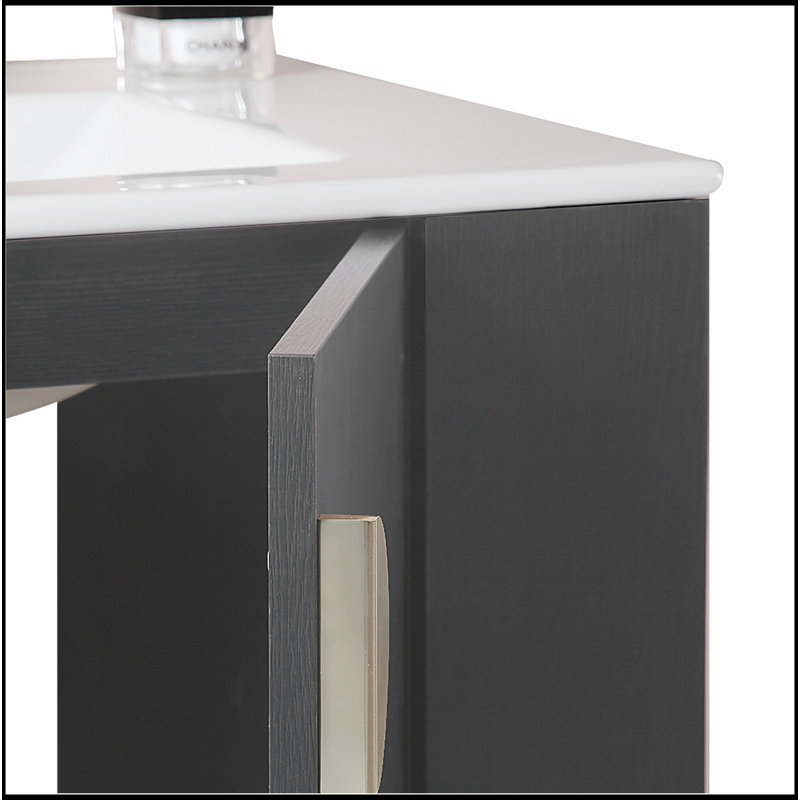 30" Bathroom Vanity With Sink,With Two Doors Cabinet Bathroom Vanity Set With Side Right Open Storage Shelf,Solid Wood,Excluding Faucets