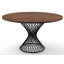 Amaja Walnut Round Dining Table-891443863