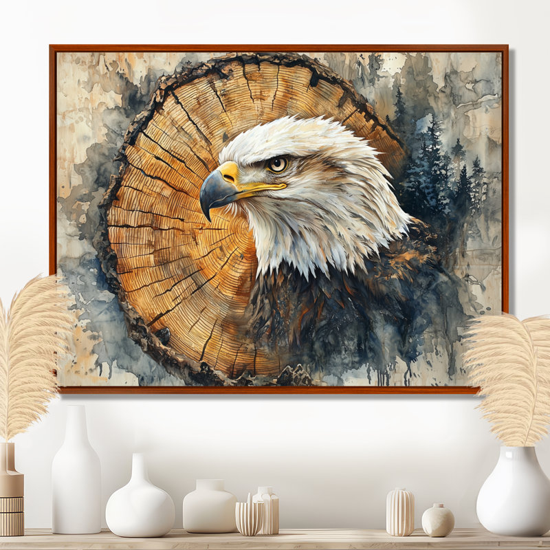 «Goeman Large Eagle The Soaring Sentinel I», art mural Aigle, Brun, Impression encadrée flottante, H 16 po x l 32 po