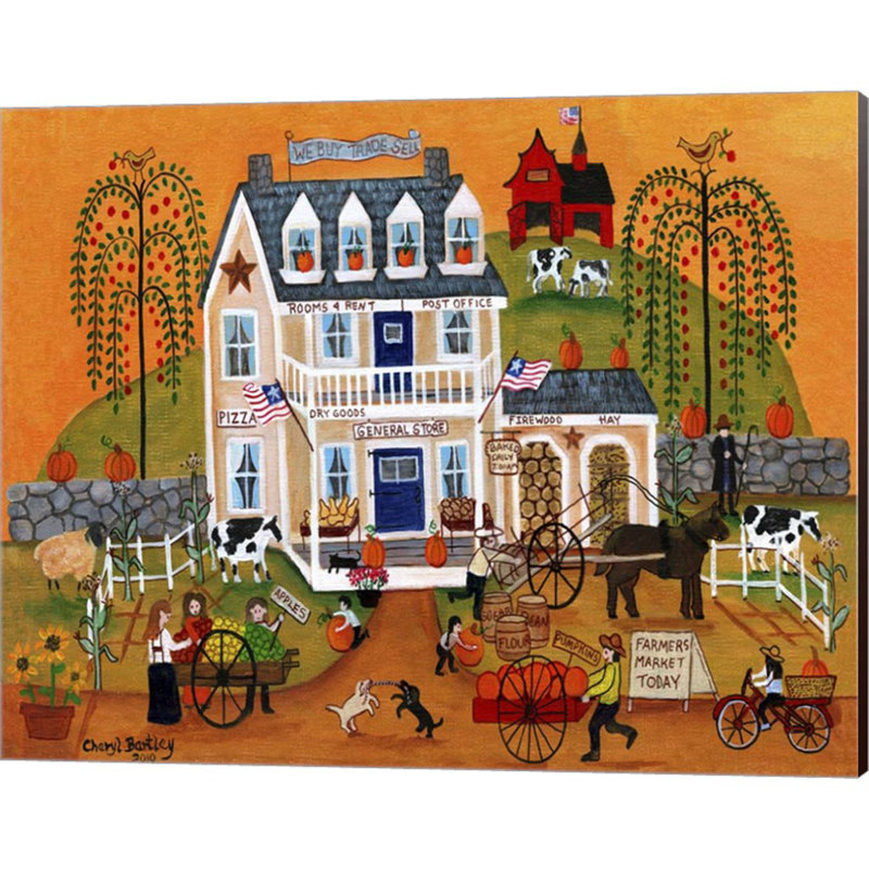 «Old Tyme General Store Sampler» par Cheryl Bartley, art mural sur toile