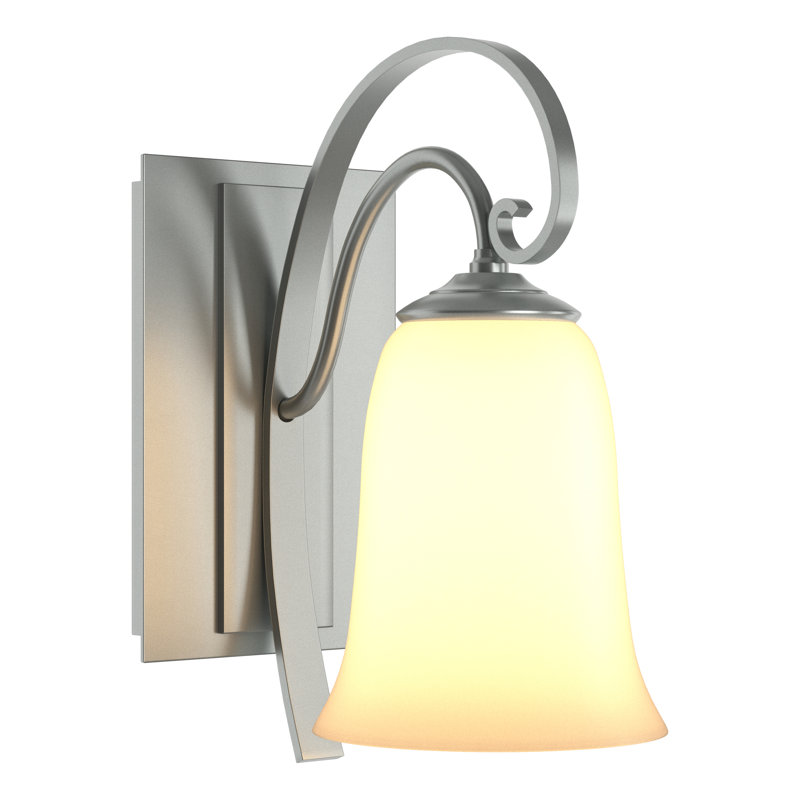 Scroll Sconce - Opal Glass, Vintage Platinum