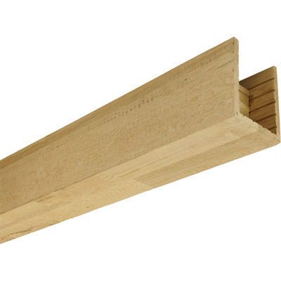 AmeriCraft Wood Resawn Beam, 3-Sided (U-Beam), 7 1/2"W X 3 1/2"H x 192"L, Stain Grade White Oak