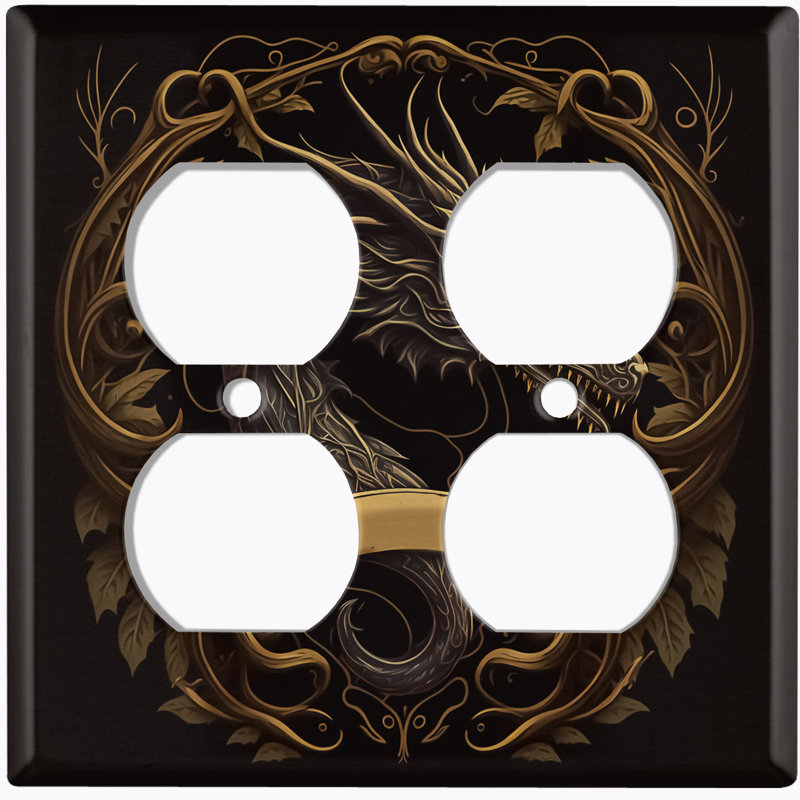 Copper Rust Patina Teal Print 2 - Gang Duplex Outlet Standard Wall Plate