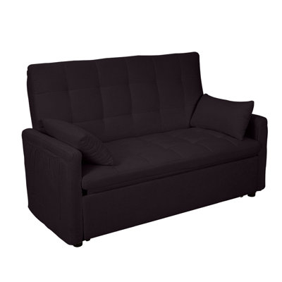 Extra-Large 61-Inch 2-In-1 Fabric Sofa Bed, Double Sofa With Storage Bag, Reinforced Iron Frame, Adjustable Backrest And Cushions, Suitable For Bedrooms, Living Rooms And Outdoor Areas.