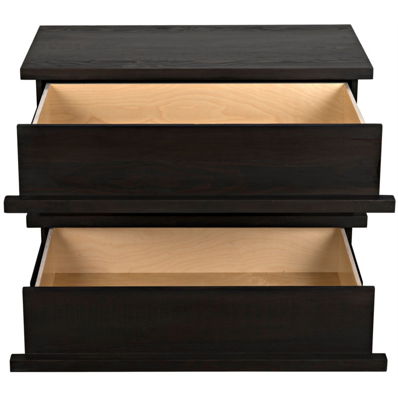 Bergamot 3 - Drawer Solid Wood Dresser, Black Wax