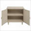Cabinets en rotin d'ingénierie à 2 portes avec tablettes réglables | Traditionnel | Beige