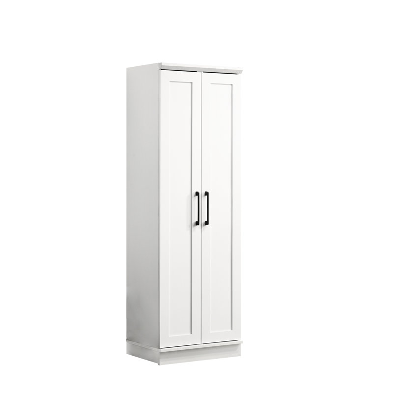 Armoire blanche de 23 po avec panneau encadré et 4 tablettes réglables - panneau, tablettes pratiques