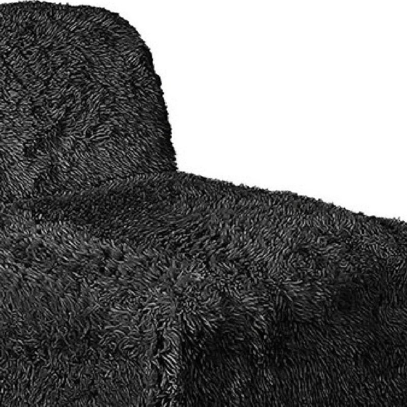 Fauteuil modulaire sans accoudoirs Appi, Black Faux Fur