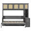 Lit escamotable double avec bureau et armoires en rotin, lit mural peu encombrant pour le bureau personnel-1145602059