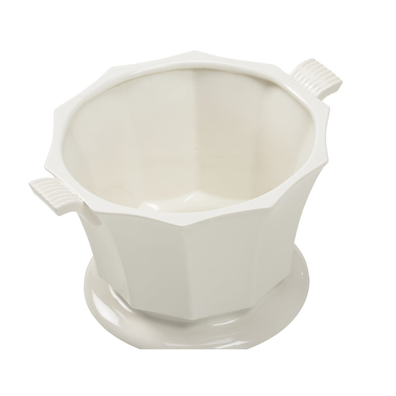 Baron Ceramic Planter, White Glaze