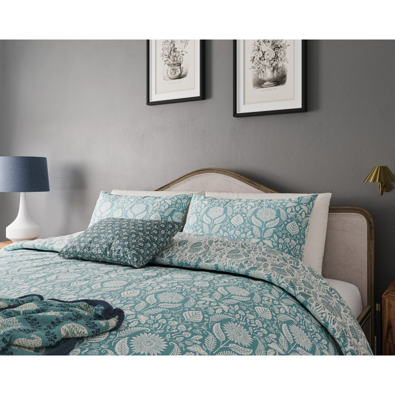Sunflowers Duvet Cover Set, Single Duvet Cover + 1 Pillowcase, Teal