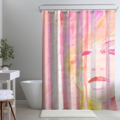 Shower Curtain FI6 – Polyester Shower Curtain, Dye Sublimation Print, 71" W × 74" L