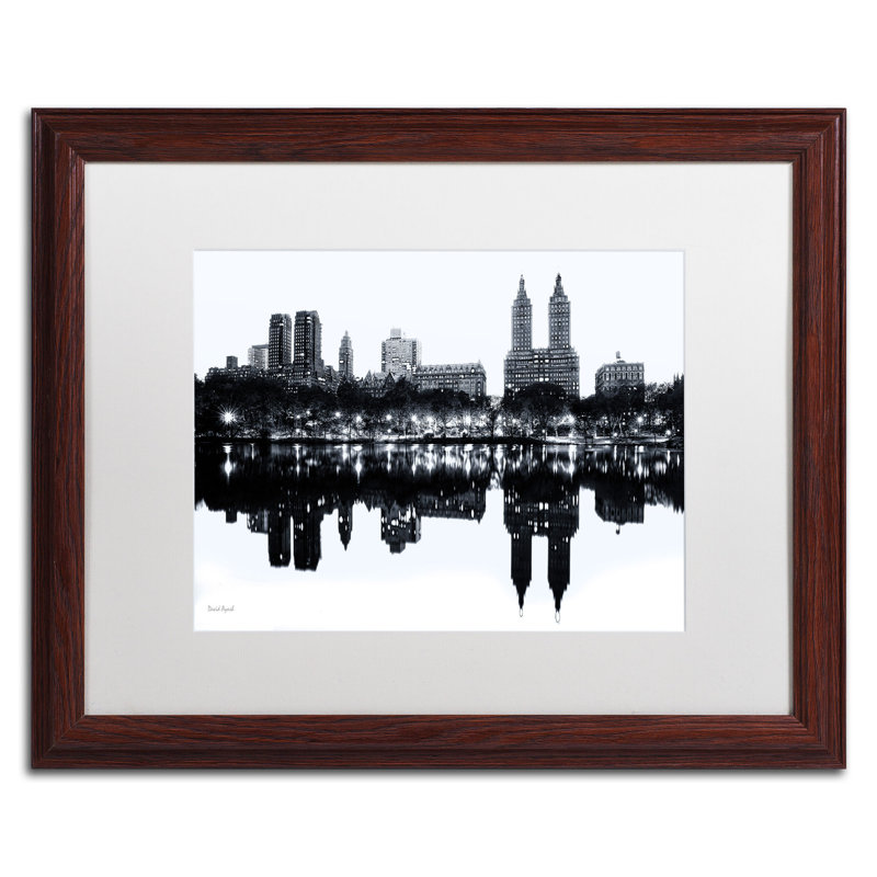 Central Park West II Black and White Framed Canvas Print