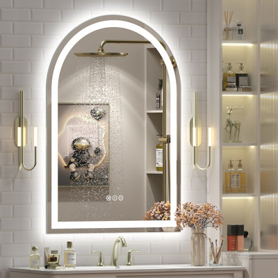 UL Certified LED Anti-Fog Tempered Glass Arch Bathroom/Vanity Mirror - Basics by Wayfair™