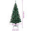 Artificial Pre-lit Christmas Tree Green PVC and Metal-1618156727