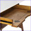 Bureaux, bureau Mid-Century de 48 W avec plateau blanc cassé Parker Base pacane | Tablette inférieure Tiroir | Blanc cassé + pacane | Bois