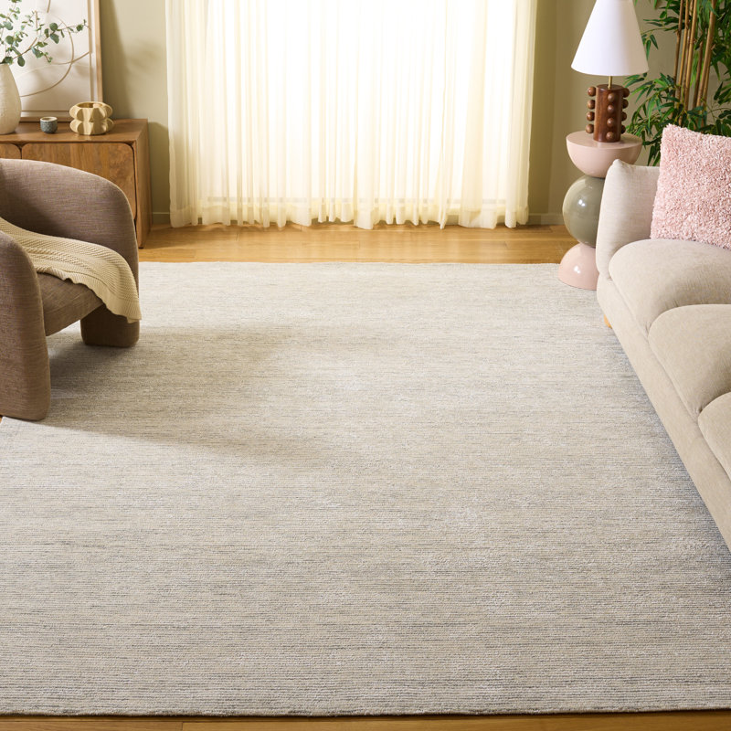 Tapis d'intérieur en coton de couleur unie touffeté à la main Soho, Rectangulaire 8 pi x 10 pi