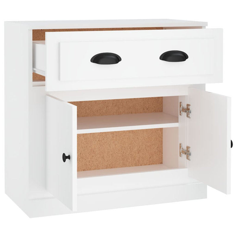  Buffet rectangulaire blanc moderne en bois d'ingénierie
