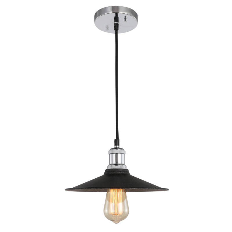 Luminaire suspendu conique à 1 lumière Pinnix, Chrome