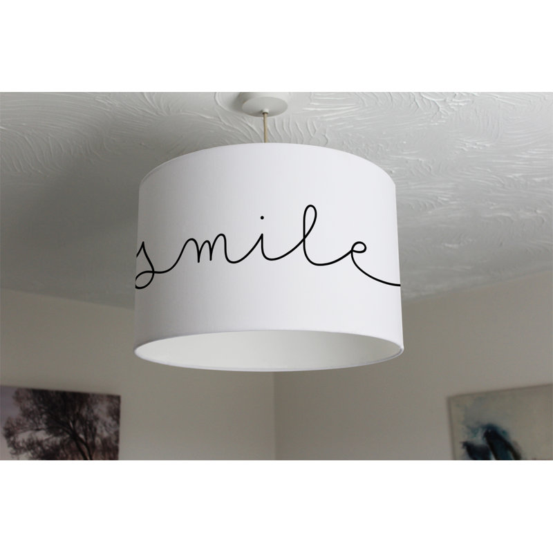 22cm H Canvas Drum Pendant Shade ( Clip On )