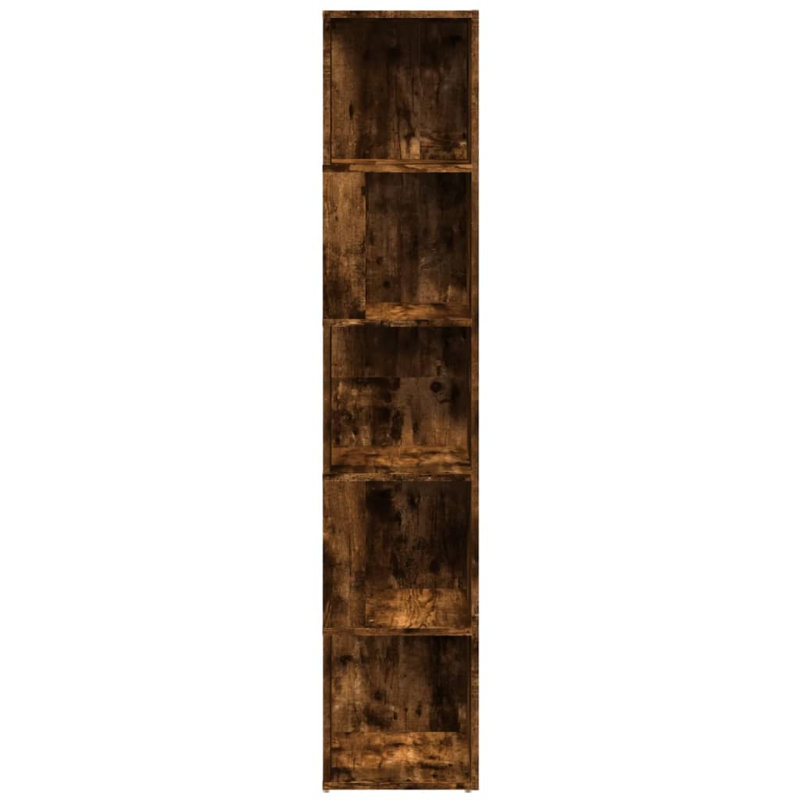 Kynesha 164.5cm H x 33cm W Corner Bookcase, Smoked Oak