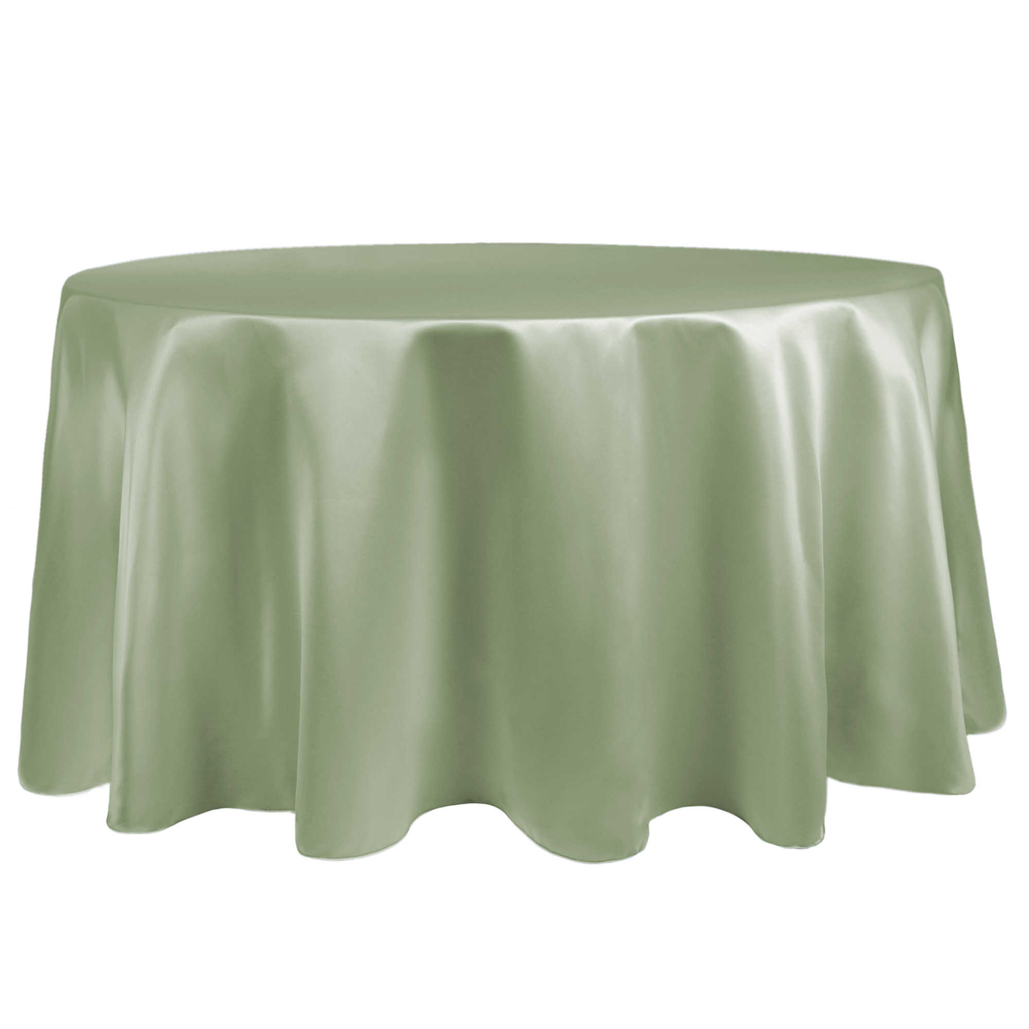 Ultimate Textile -10 Pack- Bridal Satin 108-Inch Round Tablecloth, Sage ...