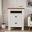 Ensemble de chambre à coucher 3 pièces, lit plateforme avec portes coulissantes, tête de lit avec rangement, 1 table de chevet avec 2 tiroirs, 1 commode avec 6 tiroirs-63849256-63849257