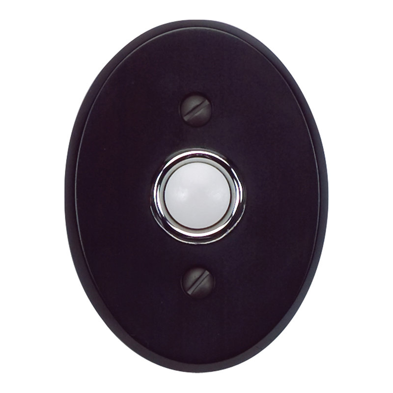 Matte Black Oval Doorbell Button with Light