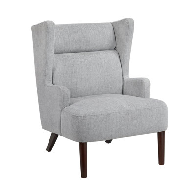 Chaise de salon contemporaine à oreilles beige avec revêtement en contreplaqué chenille et meubles de salon 1pc