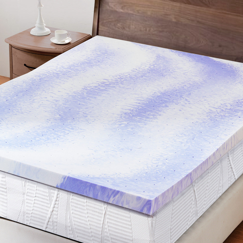 Burhardt Mattress Topper , 4 Inch Gel Memory Foam Bed Topper for Queen Size Bed, CertiPUR-US Certified Alwyn Home Bed 