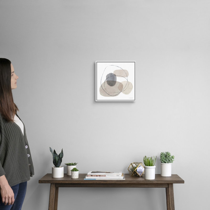 « Think Neutral 07 » par Lisa audit, reproduction d’art sur toile, Cadre blanc, H 14 po x l 14 po x P 1,75 po