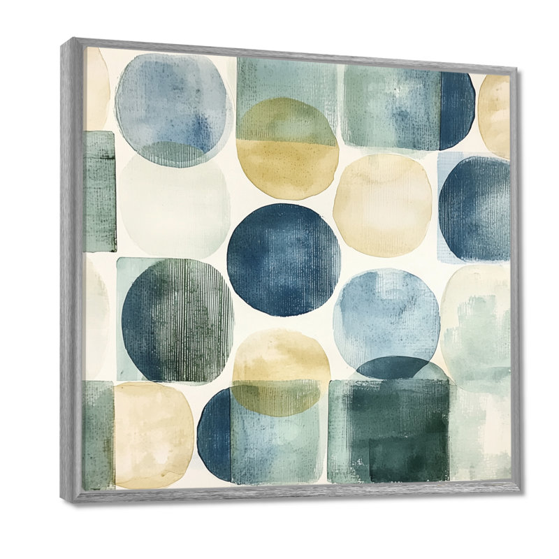 Onekki Minimalist Meditation Stone Collage VI - art mural grand méditation, H 30 po x l 30 po, Impression encadrée flottante