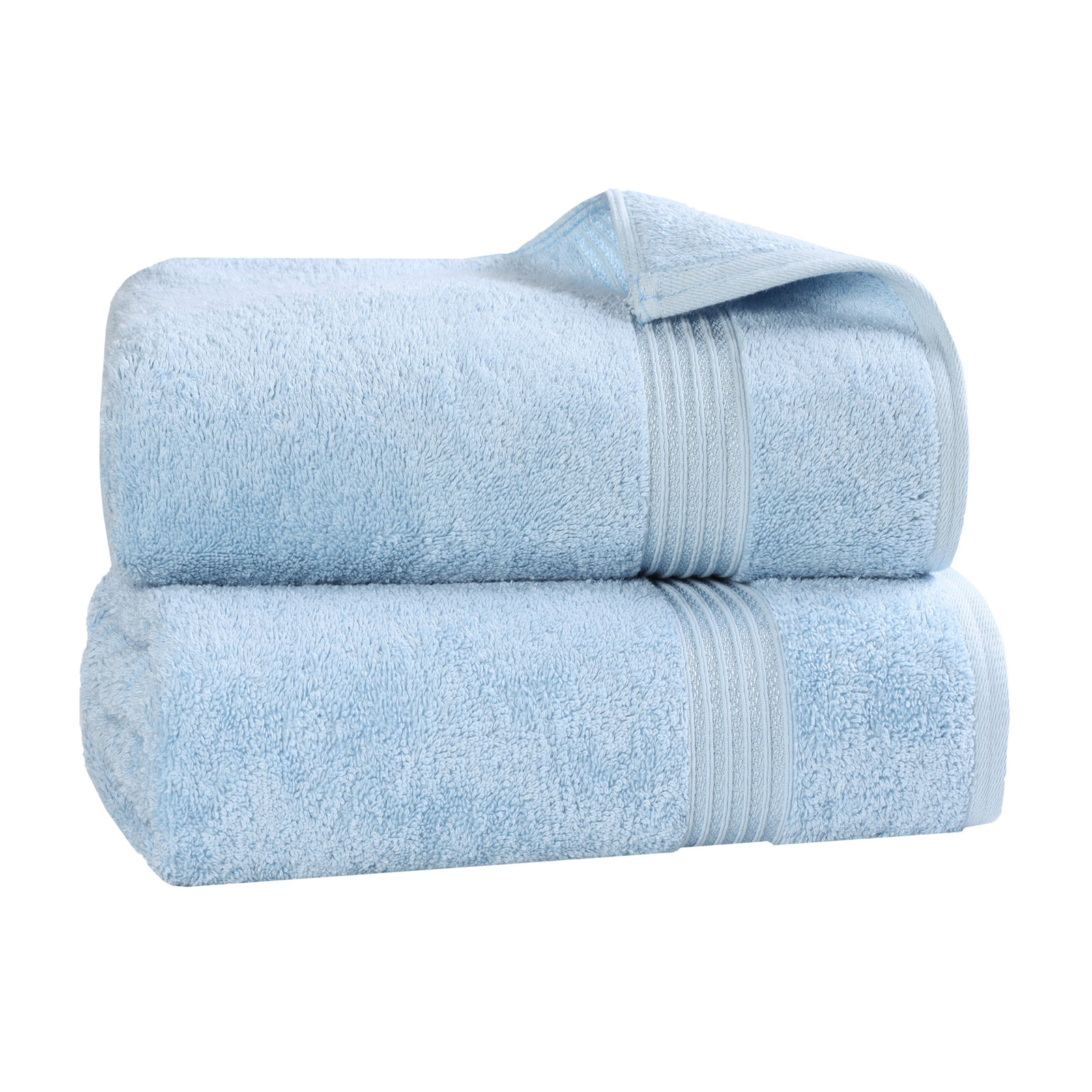 Oleg Egyptian Cotton Bath Sheet Set, Light Blue, Bath Sheets - 2 Pack